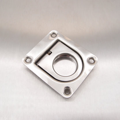 Stainless Steel Flush Lifting Pull with Spring - AISI 316