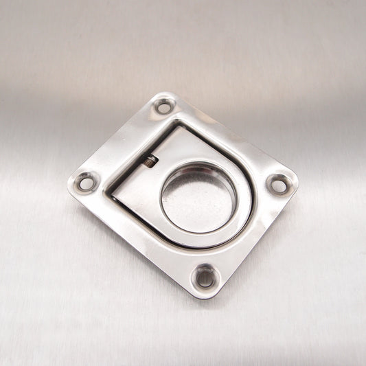 Stainless Steel Flush Lifting Pull with Spring - AISI 316