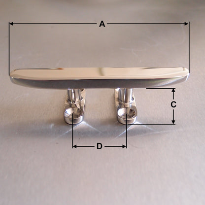 Stainless Steel Flat Top Cleats Four Holes - AISI 316