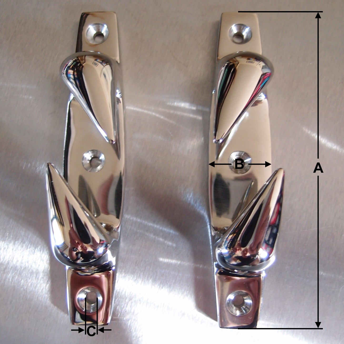 Handed Fairlead / Skene Type Cleat 316 Stainless Steel (Supplied in pairs LH & RH)