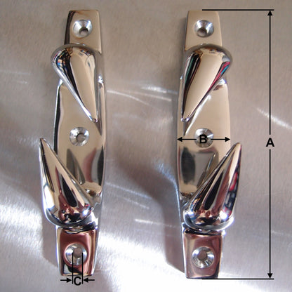 Handed Fairlead / Skene Type Cleat 316 Stainless Steel (Supplied in pairs LH & RH)