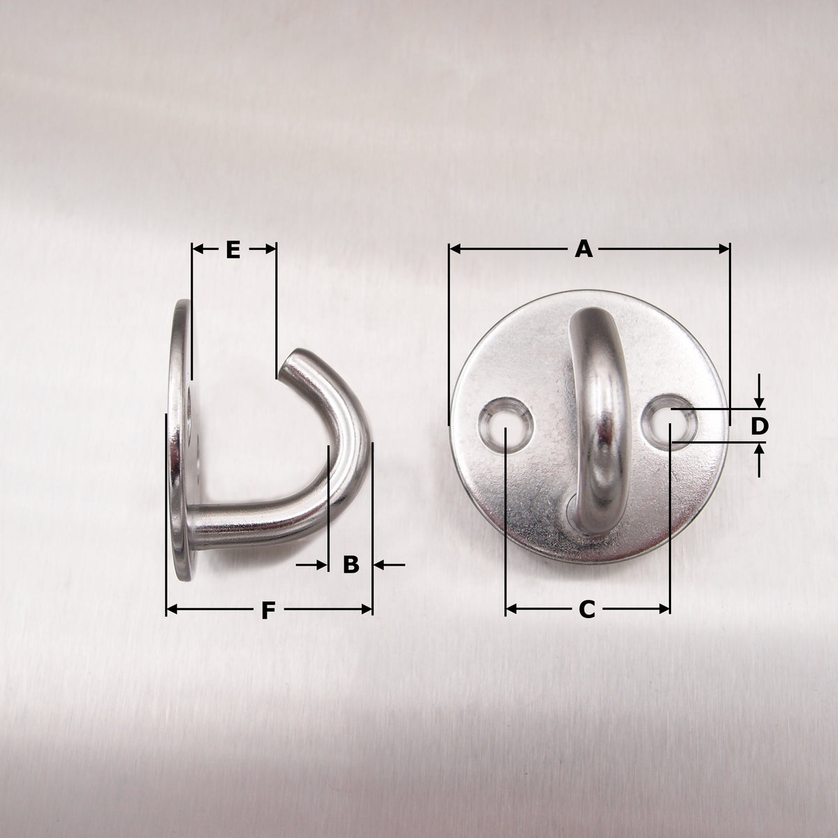 Stainless Steel Two Hole Round Hook On Plate 304 AISI