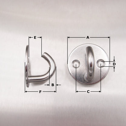 Stainless Steel Two Hole Round Hook On Plate 304 AISI