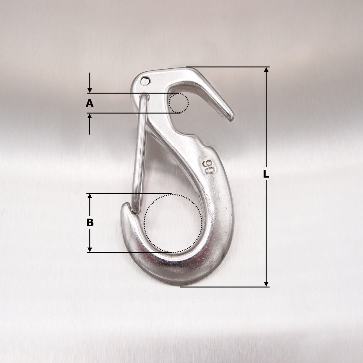 Stainless Steel Open End Sail Snap Hook - AISI 316