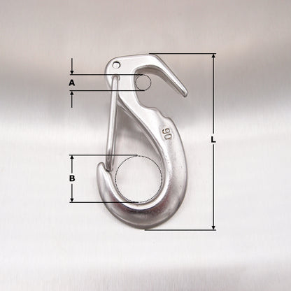 Stainless Steel Open End Sail Snap Hook - AISI 316