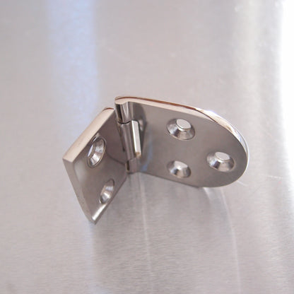 76mm x 40mm Half Oval Hinge Stainless steel AISI 316