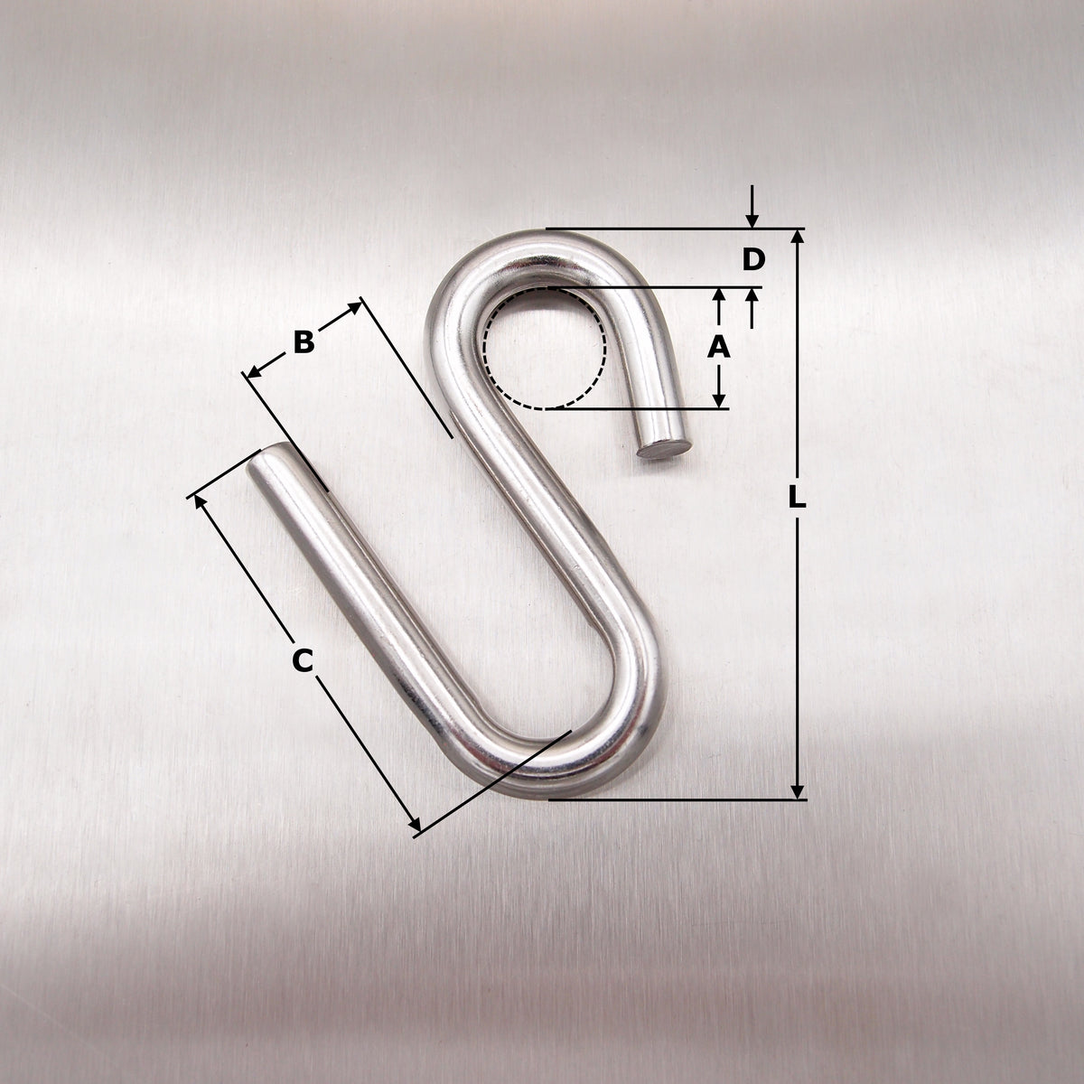 Stainless Steel Long Arm S Hooks - AISI 316