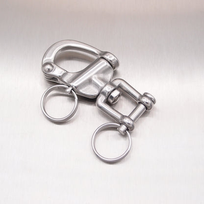 Stainless Steel Jaw Swivel Snap Shackles - with Round Pin - AISI 316