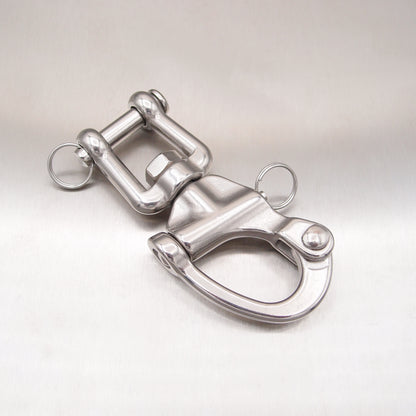 Stainless Steel Jaw Swivel Snap Shackles - with Round Pin - AISI 316