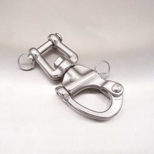 Stainless Steel Jaw Swivel Snap Shackles - with Round Pin - AISI 316