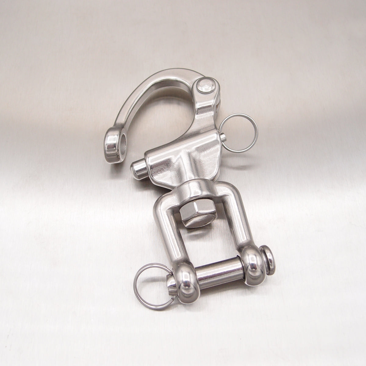 Stainless Steel Jaw Swivel Snap Shackles - with Round Pin - AISI 316