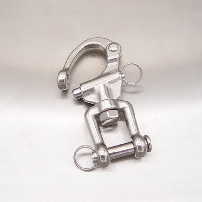 Stainless Steel Jaw Swivel Snap Shackles - with Round Pin - AISI 316
