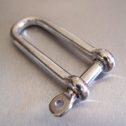 Stainless Steel Long Dee Shackle With Captive Pin - AISI 316
