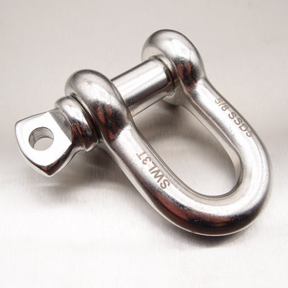 Stainless Steel Load Rated Dee Shackle with Screw Collar Pin - AISI 316