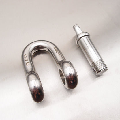 Stainless Steel Load Rated Dee Shackle with Screw Collar Pin - AISI 316