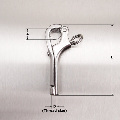 Stainless Steel Pelican Hook with Internal Thread - AISI 316