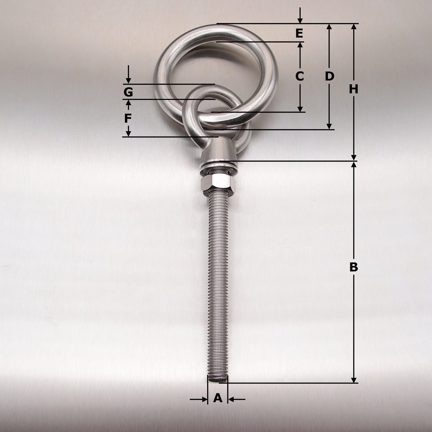 Stainless Steel Ringbolts with Nut & Washer AISI 316