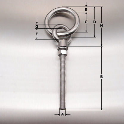 Stainless Steel Ringbolts with Nut & Washer AISI 316