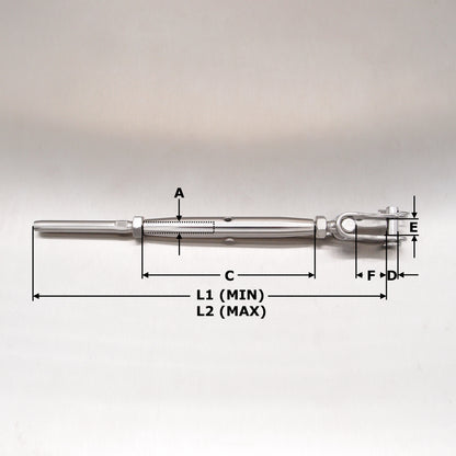 Stainless Steel Closed Body Rigging Screws - Toggle & Swage Stud - AISI 316