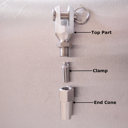 Stainless Steel Swageless Fork - Jaw - Terminals - AISI 316