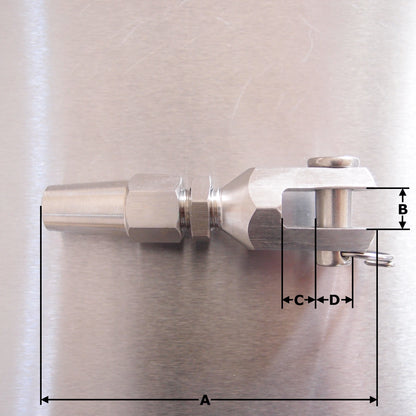Stainless Steel Swageless Fork - Jaw - Terminals - AISI 316