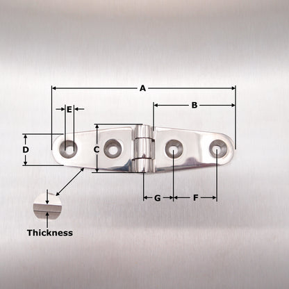 Stainless Steel Strap Hinge - 316 Marine grade