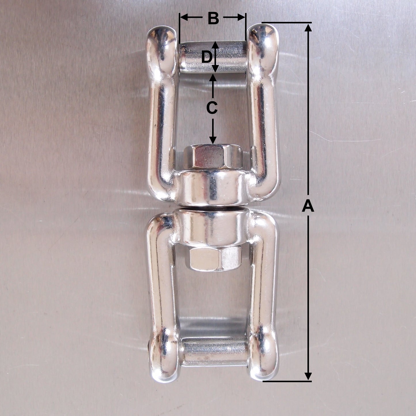Stainless Steel Swivel Jaw & Jaw With Allen Key Flush Pin - AISI 316
