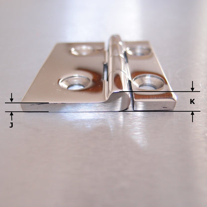 52mm x 61mm Stainless Steel Small Square Offset Hinges - 316 grade