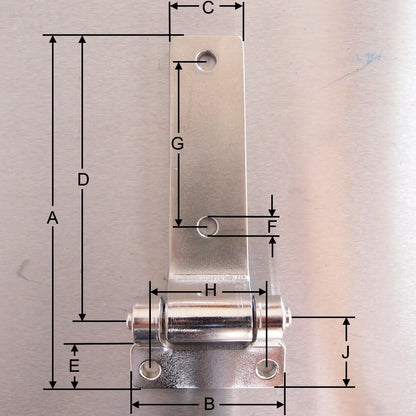 131mm Stainless Steel Tee Hinges - 316 Marine grade