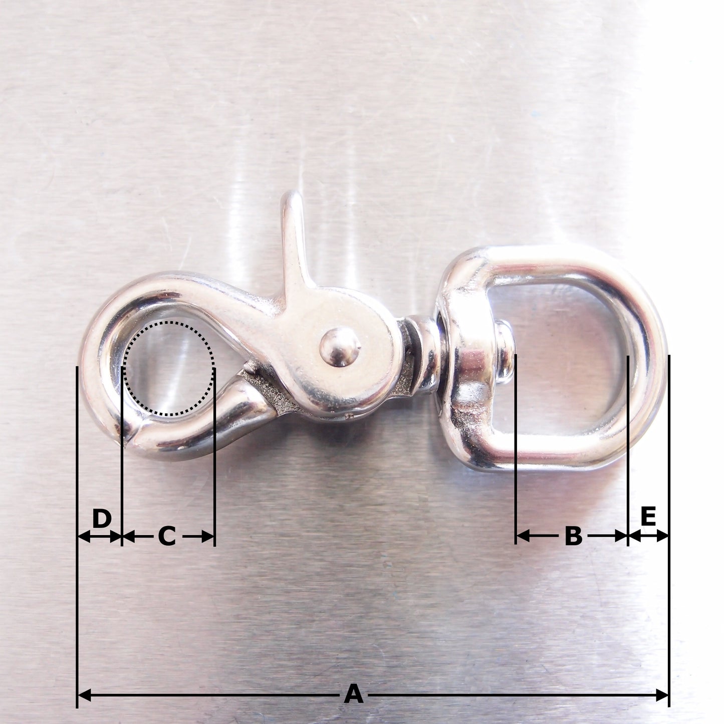 Stainless Steel Trigger Snap Hook with Thumb release - AISI 316