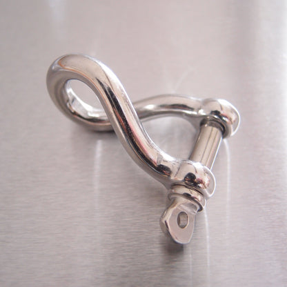 Stainless Steel Twisted Shackle with Screwed Collar Pin AISI 316