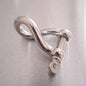 Stainless Steel Twisted Shackle with Screwed Collar Pin AISI 316