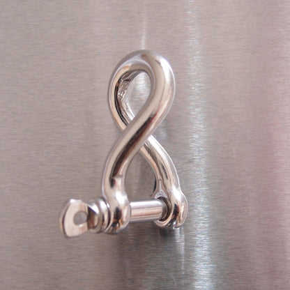Stainless Steel Twisted Shackle with Screwed Collar Pin AISI 316