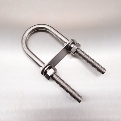 2-Pack 10mm Marine 316 Stainless Steel U-Bolt With Plate – Silver, M10 X 50 X 90 X 43mm