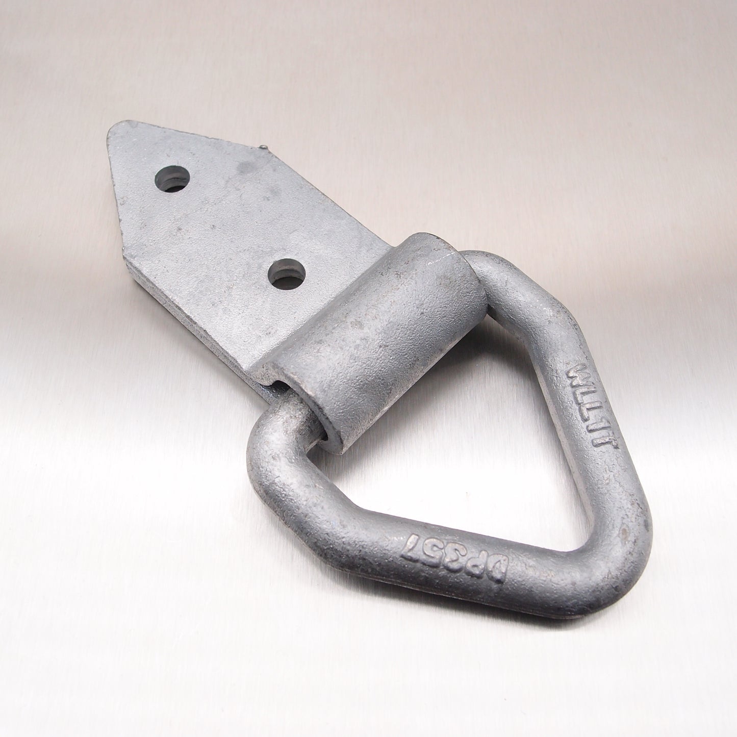 50mm 1 tonne Lashing Link Triangular Drop Forged with Fold Over Plate - Bolt-on - Hot Dipped Galvanized