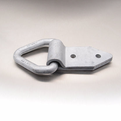 50mm 1 tonne Lashing Link Triangular Drop Forged with Fold Over Plate - Bolt-on - Hot Dipped Galvanized