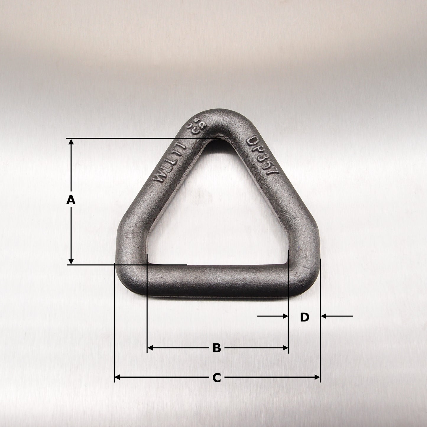 50mm 1 tonne Welded Drop Forged Triangular Lashing Links Only - Self Colour