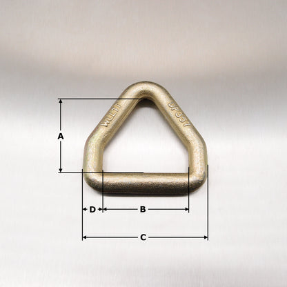 50mm 1 tonne Welded Drop Forged Triangular Lashing Links Only - Zinc Plated