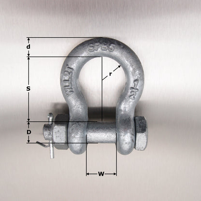 Drop Forged - Bow Shackle US Fed Spec RR-C-271D IV - Safety Anchor Bow