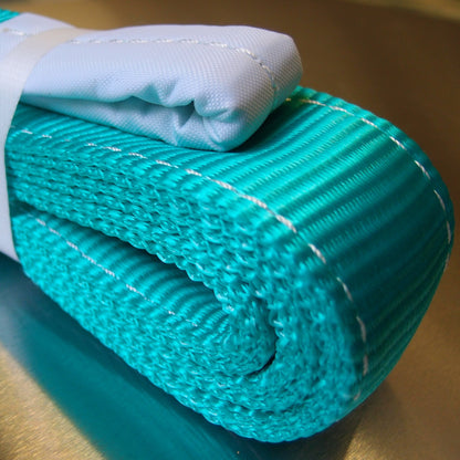 Duplex Polyester Webbing Slings to BSEN1492 Part 1 - 2000kg Load - green - 6m