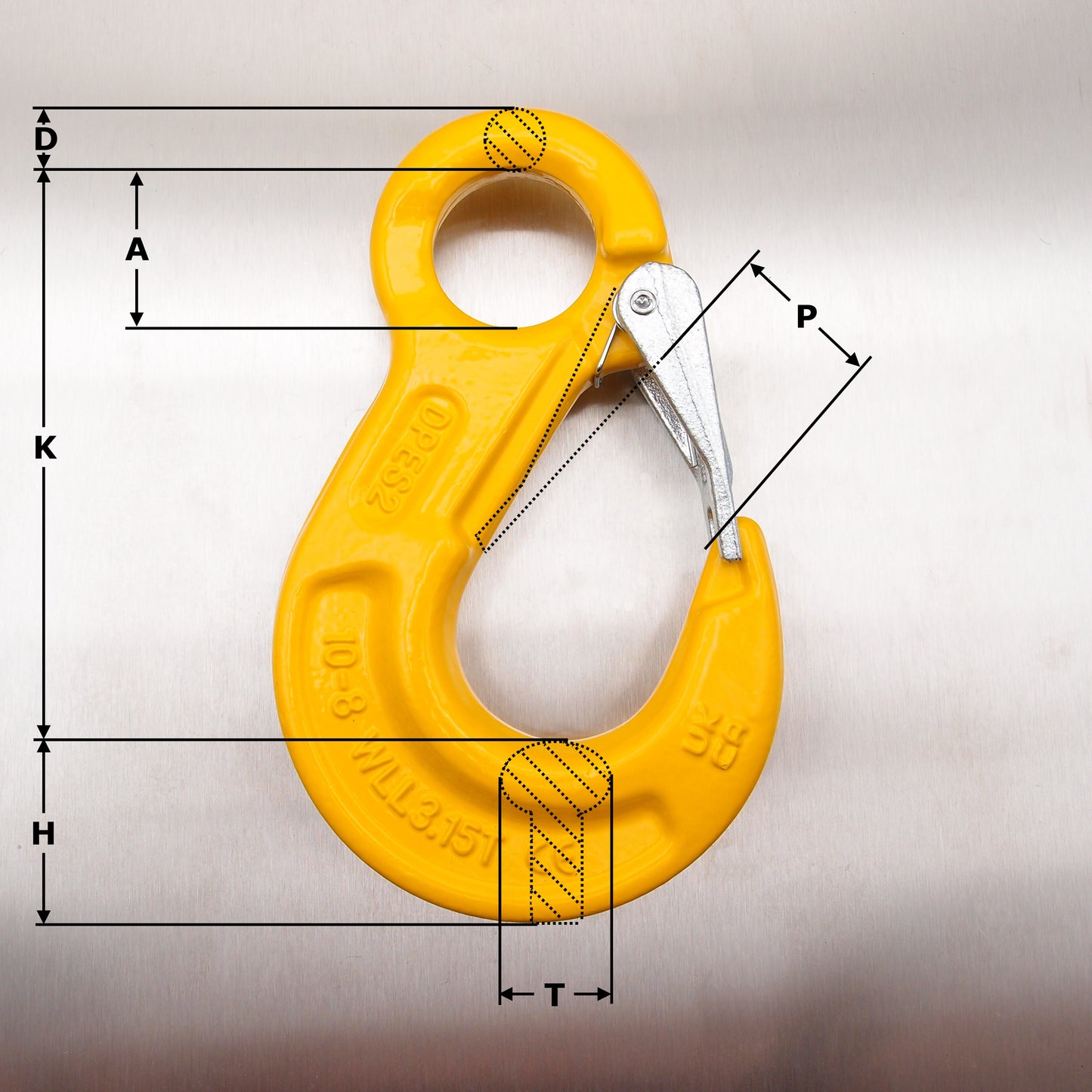 Grade 8 Eye Sling Hook with Safety Catch